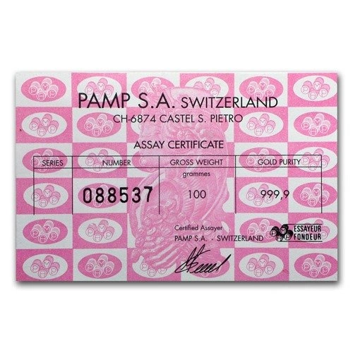 100 gramów Sztabka Złota Odlewana