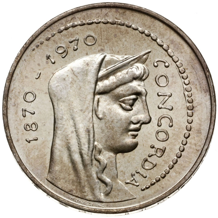 Włochy: Rzym Jako Stolica - 100. Rocznica 1000 lirów 1970