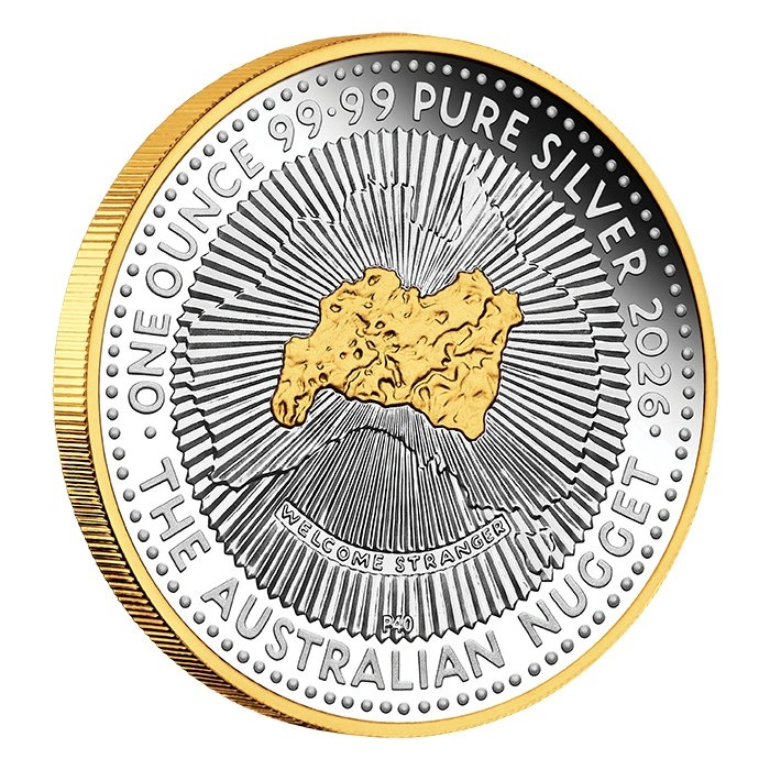 Perth Mint: 40th Anniversary of the Australian Nugget pozłacanyy 1 uncja Srebra 2026 Proof