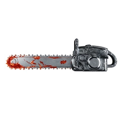 Ghana: Bloody Chainsaw kolorowany 2 uncje Srebra 2025 Antiqued Shaped Coin