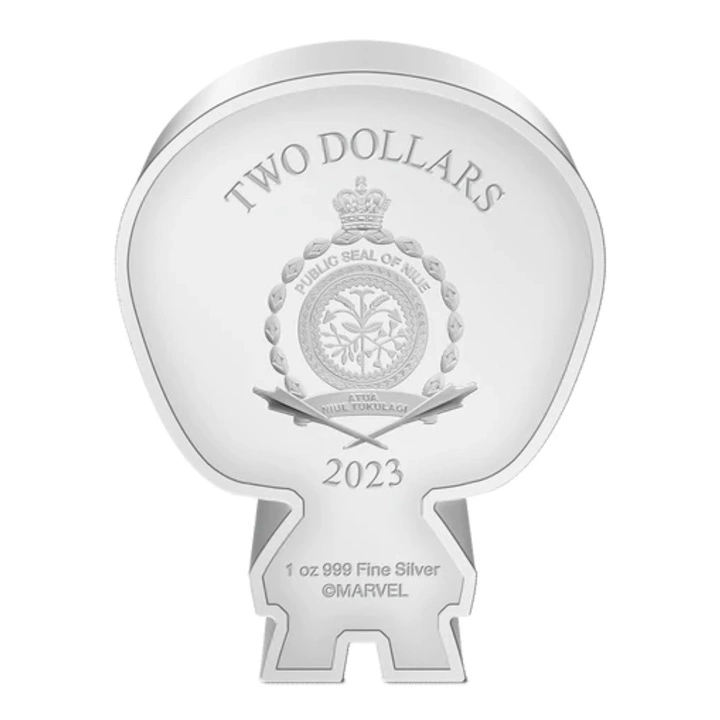 Niue: Marvel Iron Man Chibi Coin kolorowany 1 uncja Srebra 2023 Proof