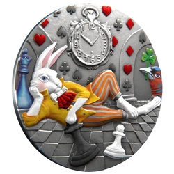 Niue: White Rabbit Rest kolorowany 1 uncja Srebra 2025 Prooflike