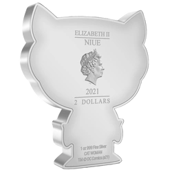 Niue: DC Comics - Catwoman Chibi Coin kolorowany 1 uncja Srebra 2021 Proof