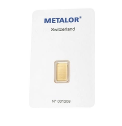 Sztabka Metalor 1 gram Złota