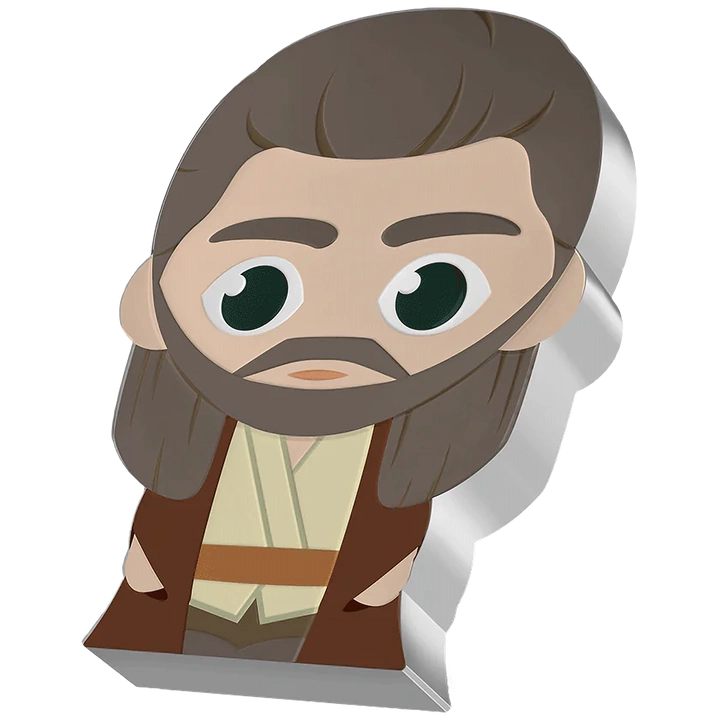Niue: Star Wars Qui-Gon Jinn Chibi Coin kolorowany 1 uncja Srebra 2023 Proof