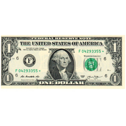 Banknot USA 1 Dolar (1 U.S. dollar / 1 USD) z gwiazdką UNC