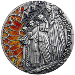 Cameroon: Notre Dame de Paris kolorowany 2 uncje Srebra 2019 Antiqued Coin