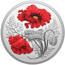 Canada: Remembrance Day kolorowany $20 Srebro 2024 Proof