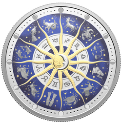 Canada: Signs of the Zodiac kolorowany 2 uncje Srebra 2025 Proof