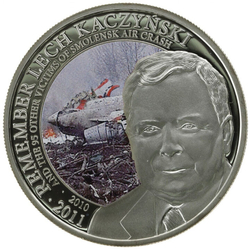 Cook Islands: Lech Kaczyński kolorowany 1/2 uncji Srebra 2011 Proof