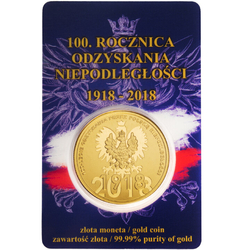 Niue: 100-lecie Odzyskania przez Polskę Niepodległości 1 uncja Złota 2018 Proof