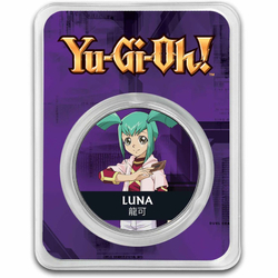 Niue: Yu-Gi-Oh! Luna kolorowana 1 uncja Srebra 2024 Slab