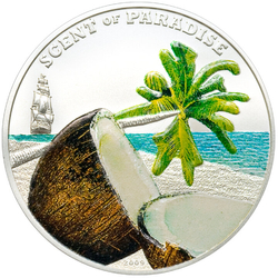 Palau: Scent of Paradise - Coconut kolorowany $5 Srebro 2009