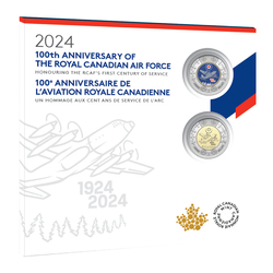 Zestaw Canada: 100th Anniversary of the Royal Canadian Air Force - Commemorative Collector Keepsake Card - 2 monety 2024